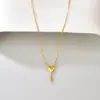L84 Lágrima sobre el Corazón Retro Francés Corazón Dinámico Gota de Agua Collar de Acero Inoxidable Elegante Cadena Dorada para Clavícula