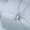 Collar Corona Plata Esterlina 925 para Mujer Diseño Nicho Lujo Ligero Diamante Polvo Cadena Clavícula Estilo Tanabata ins Colgante Amor