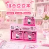 Sanrio Mini Bean Bean Série Doce Coração Conjunto de Adesivos Fofos e Bloco de Notas, um caderno compacto de bolso