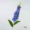 Flor artificial de un solo tallo jacinto flor artificial de interior decoración, hierba de pez dorado, arreglo floral para sala de estar, violeta, delfinio flor artificial