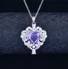 Colgante de amatista lavanda natural Cristal de amor Color limpio Buena plata Seiko Incrustación de plata Lujo ligero Estilo japonés y coreano