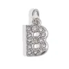 [Procesamiento Personalizado] Colgante de Acero Inoxidable con Incrustaciones de Diamantes de 26 Letras Estilo Europeo y Americano Transfronterizo para Collar y Pendientes DIY Accesorios Hechos a Mano