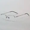 0033 Marco de Gafas para Hombre Ultra Ligero de Titanio Puro Titanio Pluma Marco Ultra Delgado Alambre de Oro Marco de Placa Modelo Cuadrado para Hombres de Negocios