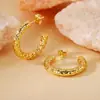 Pendientes de Aro Grande Exagerados Estilo Europeo y Americano de Acero de Titanio para Mujer, Pendientes Circulares de Lujo Ligero de Gama Alta, Accesorios Versátiles para Orejas Estilo Ins, En Stock de Fábrica