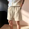 Shorts de Linho Estilo Old Money para Homens, Calças de Praia de Verão, Shorts Casuais Respiráveis Frescos Tendência para Uso ao Ar Livre