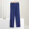 Calça Casual de Algodão Fino Primavera e Verão Leve Solta Roupa Externa Pijama Fresco Bolso Casa Calça de Pernas Largas