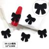 Lazo de flocado de aleación para joyería de uñas, lazo de cinta de felpa de color vino tinto y negro, accesorios de decoración de uñas al por mayor