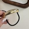 Anillo elástico para el cabello cóncavo-convexo de metal con personalidad y diseño de nicho, cuerda para el cabello geométrica de viento frío que combina con todo, cuerda para la cabeza con temperamento retro