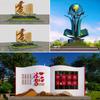 Escultura Temática Parque Estado de Derecho Acero Inoxidable Fuente Limpia y Honesta Cuadrado Libro Cuadrado de Granos Valiosos Adornos Grandes