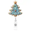 Decoração de Árvore de Natal de Pão de Gengibre Porta-Crachá Retrátil de Acrílico, Clipe de Crachá Divertido de Puxar Fácil, Personalização Personalizada em Pequenos Lotes