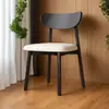 Mesa y Sillas de Comedor Modernas de Madera Maciza Nórdica Silla de Comedor Simple de Lujo Ligero para Restaurante Silla con Respaldo Taburete para Hogar Hotel Silla Color Crema