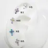 Aleación de Titanio F136 Cruz de Diamante Incrustada con Circonita Cuerpo de Aleación de Titanio G23 Joyería para Piercing Clavo de Hueso de Oreja
