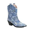 Talla 40-43 Zapatos Transfronterizos Europeos y Americanos para Mujer, Botas de Media Caña de Punta Extra Grande, Botas de Cuero para Mujer de Otoño e Invierno, Botas Vaqueras de Tacón Alto