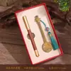 Marcador de Livro Mogno Orquídea Ameixa Bambu Crisântemo Criativo Guqin Pipa Instrumento Musical Marcador de Livro de Madeira Caixa de Presente Criativa Exquisite Presente