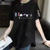 Comercio Electrónico Transfronterizo Despacho Marca Grande Mamá Camiseta de Manga Corta para Mujer Holgada Talla Extra Ropa para Mujer Camiseta de Manga Corta de Longitud Media Top