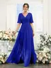 Vestido Longo de Cetim Macio com Fenda Sexy Amazon para Mulheres 2026 Novo Vestido de Madrinha Comércio Exterior Europeu e Americano Vestido Longo
