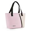 Bolsa de almuerzo con bloques de color y compartimentos, forma cuadrada, bolsa de bento simple y elegante, caja térmica con bolsa de hielo aislante