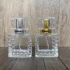 Estoque disponível de frasco de vidro transparente para perfume com tampa de rosca B080-30ml, frasco spray vazio cosmético recarregável portátil