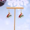 Pendientes de jengibre de alce de la serie navideña con personalidad transfronteriza Pendientes de Papá Noel con aceite de dibujos animados europeos y americanos