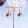 Brincos de Gota de Óleo Papai Noel Desenho Animado Europeu e Americano Série de Natal Personalidade Transfronteiriça Brincos de Alce Pão de Gengibre para Mulheres