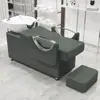 Venta Directa de Fábrica Cama de Champú Cerámica para Barbería Cama de Enjuague Semi-reclinable Cama para Salón de Peluquería Cama de Champú Estilo Celebridad de Internet