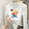 Blusa casual de manga comprida para meninas DeRong, nova coleção outono e inverno, design estiloso e versátil de gola alta para crianças mais velhas