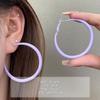 Pendientes de Aro Metálicos Coreanos con Spray S925 Aguja de Plata Color Fluorescente Personalizados Pendientes Grandes Estilo Harajuku Pendientes de Moda