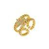 Anillo de Zirconia Micropavimentada Nuevo Transfronterizo Celebridad de Internet para Mujer, Anillo de Dedo Índice de Lujo Ligero de Moda de Gama Alta para Mujer con Apertura Ajustable