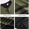 Comércio Exterior Europeu e Americano Transfronteiriço Verão Europeu e Americano Novo Estilo Masculino Manga Longa Decote V Listrado Contrastante Slim Fit Casual de Negócios Camiseta