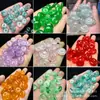 Pendientes de Hebilla de Paz Coloridos de 15 mm, Colgantes de Jade, Venta al por Mayor de Cuentas Sueltas, Joyería de Jade para Bricolaje, Accesorios de Pasador de Flores