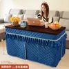 Mesa Aquecida Retangular Dobrável de Bambu para Uso Doméstico, 1,2 Metros de Comprimento, Simples Mesa Aquecida de Inverno para Sala de Estar