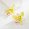 Pendientes de Flor de Resina con Goteo de Aceite Estilo Mismo Estilo Transfronterizos Nuevos Europeos y Americanos para Mujer Pendientes Versátiles de Aguja de Plata S925