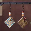 Llavero Colgante Adorno Pintado de Moda en Palo de Rosa para Coche, Bolsa, Estilo Pareja, Accesorio Colgante Decorativo