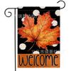 Temu Más Vendido Bandera de Jardín Otoño Acción de Gracias Rayas Hoja de Arce Calabaza Decoración de Patio Lino Doble Cara Jardín