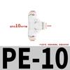 Conector rápido neumático de tráquea PE6/PY12 PY4PE8 PE10 14 16PW de diámetro variable, tipo T, tipo Y