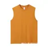 Camiseta de Algodão Pesado 210g Sem Manga Masculina Estilo Hong Kong Moda de Rua Top Oversized Estilo Coreano Caimento Solto Ombro Caído Sem Manga