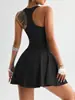Mono de yoga sin costuras transfronterizo con falda corta para mujer, secado rápido, falda de fitness anti-exposición, falda de tenis, vestido deportivo