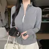 1776 Estilo Coreano Mais Vendido Gola Alta Zíper Jaqueta Feminina Outono Inverno Novo Estilo Emagrecedora Curta Versátil Moletom Top
