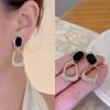 Pendientes sencillos con clip para la oreja de temperamento coreano, pendientes frescos con personalidad que combina con todo, pendientes largos de moda al por mayor