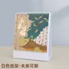 2027 Madeira de Nogueira Marca de Canto Estilo Chinês Calendário de Mesa Ornamento de Mesa Placa de Inserção Calendário Personalização Personalização de Logo Empresarial