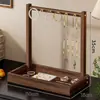Suporte Exibidor de Joias Suporte de Mesa em Madeira Maciça Caixa de Armazenamento de Mesa para Pulseiras Colar Pulseira Relógio Pulseira de Encaixe Enfeites Suporte de Armazenamento para Contas de Oração