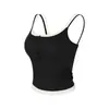 Chaleco Deportivo de Color Contrastante para Mujer, Falso Dos Piezas con Almohadillas en el Pecho, Top Camisola a Prueba de Impactos para Entrenamiento Fitness, Running, Yoga