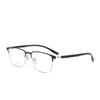 Armações de Óculos de Grau Masculinas Retrô Podem Ser Personalizadas com Lentes de Grau, Armações Quadradas Meio Aro, Armações Estilosas Estilo Sobrancelha e Óculos com Bloqueio de Luz Azul
