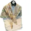 Bufanda de Seda de Alta Gama con Estampado Floral, Chal Protector Solar, Bufanda Cuadrada Grande, Bufanda de Seda para Mujer, Bufanda Cuadrada Grande, Bufanda, Chal, Bufanda Cuadrada