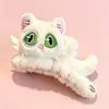 Presilha de Gato de Pelúcia Fofa Estéreo Olhos Grandes 2025 Nova Doce e Criativa Presilha de Tubarão para Cabelo na Parte de Trás da Cabeça