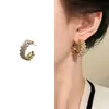 Novos Brincos Redondos de Zircônia de Alto Padrão Estilo Francês, Argolas Grandes com Enfeite Completo de Diamante, Versáteis e Elegantes, Brincos de Tarraxa Vazados de Luxo Leve