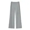 Pantalones elegantes de pierna ancha, corte holgado con cintura en V, casuales y relajados para estar en casa, diseño de pierna recta, pantalones deportivos que ciñen la cintura