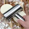 Rodillo de Acero Inoxidable Cocina Antiadherente Rodillo para Masa Rodillo Ahorrador de Esfuerzo Herramienta de una Mano para Masa de Empanadillas