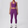 Traje de Yoga Transfronterizo Nuevo sin Costuras de Cuello Halter Espalda Hermosa Color Durazno para Glúteos Ajustado Transpirable para Correr al Aire Libre Fitness