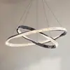 Lámpara de araña de lujo ligero para sala de estar italiana Lámparas de anillo minimalistas para sala modelo de villa de diseñador comedor creativo dormitorio estudio
